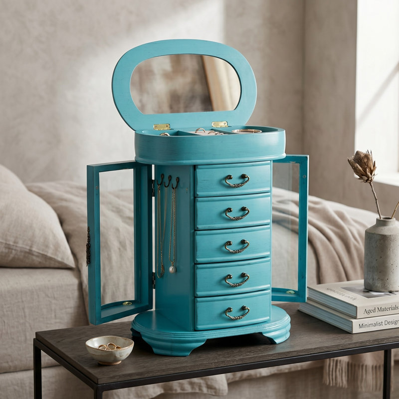 One Allium Way® 2 Door Wood Jewelry Box & Reviews | Wayfair